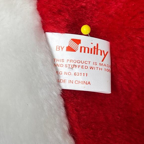 Smithy Gray Mouse Santa Hat Plush Christmas Stocking 27" Vintage Great Condition - Picture 3 of 4